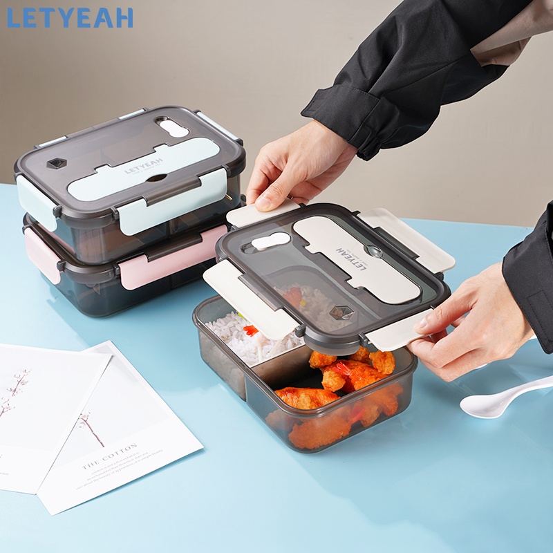 letyeah 1100ml Kotak bekal lunch box bento/tempat makan anak/kotak makan anti tumpah/BPA free