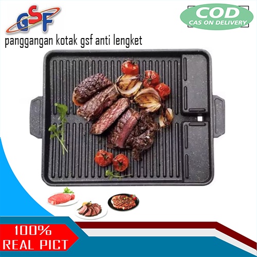 Panggangan Kotak GSF - 4517 / Yakiniku Grill Pan / Grill Pan Anti Lengket / Alat Bakar Daging Sosis 