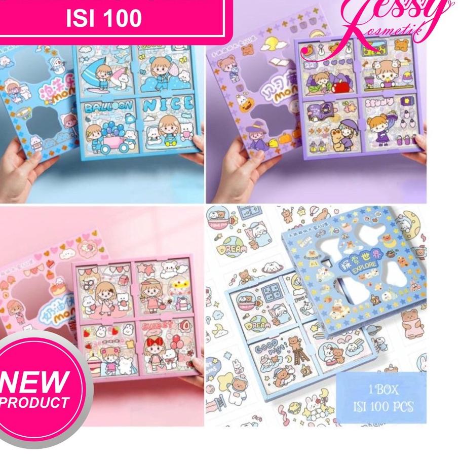 

ANA591 [300gr] T705 | ( 1 BOX ISI 100PCS) Stiker 2D Sticker botol minum 2D plastik anti air/Buku Diary Stiker Motif/Stiker Anti Air Stiker Motif Kartun Korea Lucu Anti Air Dekorasi Handbook Scrapbook DIY ++