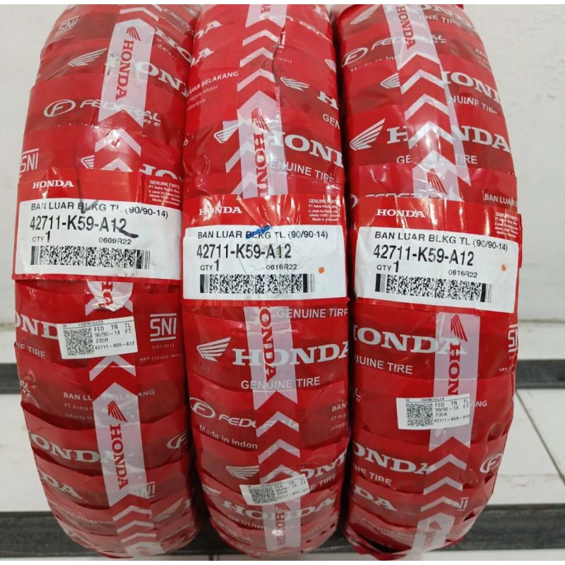 BAN TUBLESS HONDA MATIC 90/90-14 FEDERAL AHM BAN BELAKANG BEAT,SCOOPY,VARIO