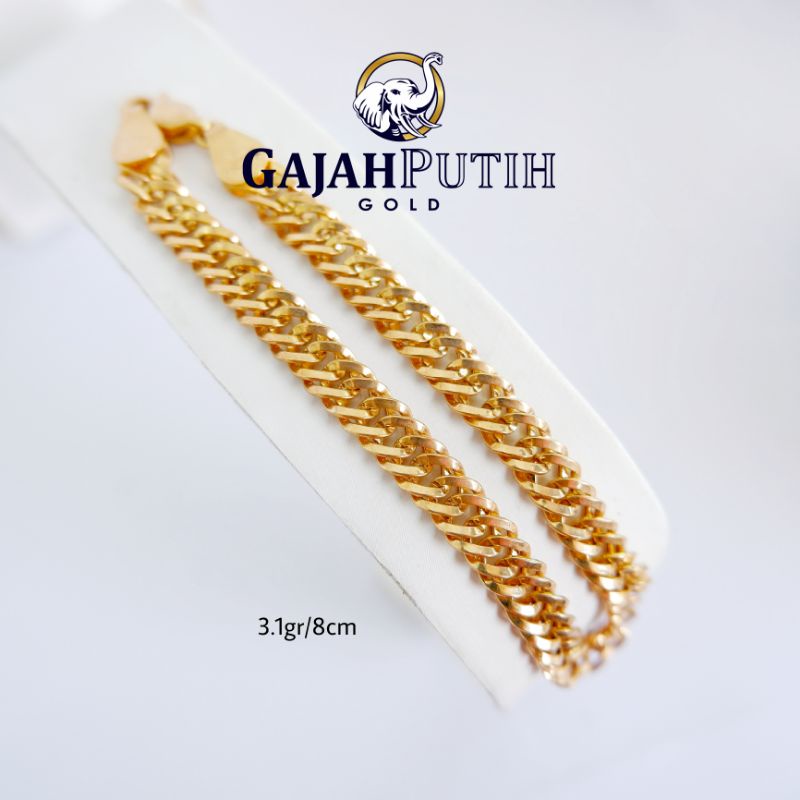 3,1gr Gelang Model Rantai Hollow Emas Asli KodeO23180