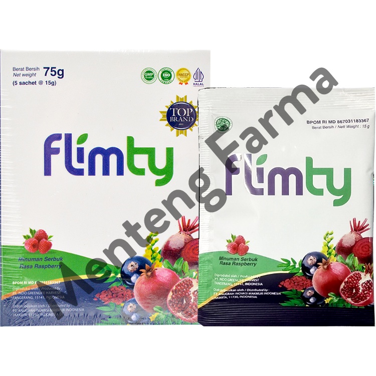 Flimty Fiber Raspberry Travel Pack 5 Sachet - Pelangsing Diet Detox