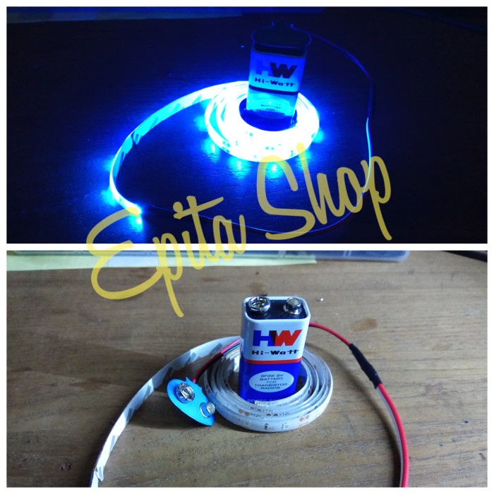 Terlaris Lampu Led Strip 3528 Waterproof + Baterai (Custom Led, Lampu Portable)