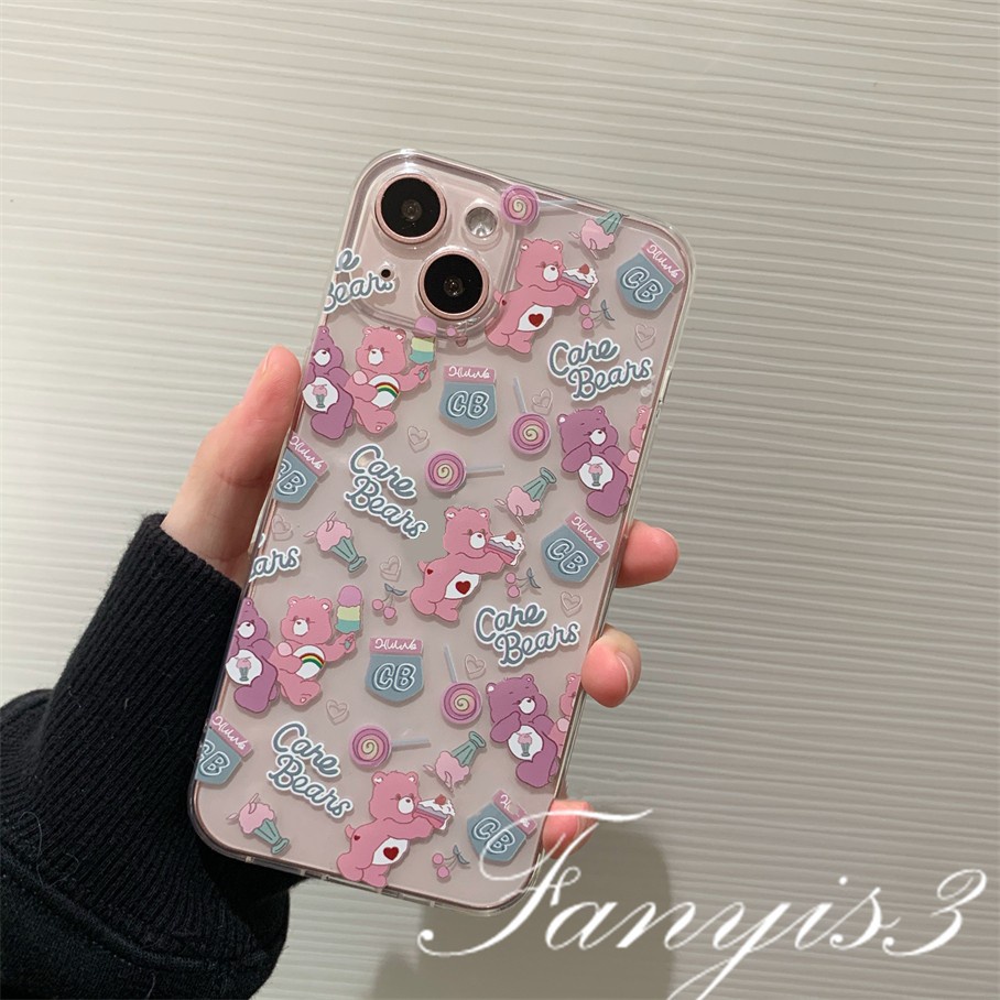 Vivo Y02 Y16 Y35 Y02s V25 V25e Y15A Y15S Y01 Y21 Y21s Y20 Y20s Y12s Y17 Y15 Y11 Y12 Y1s Y91C Y20i S1Pro Y95 Y51 Y31 V25Pro V23e V21 Casing Handphone Beruang Kue Lucu Soft Cover