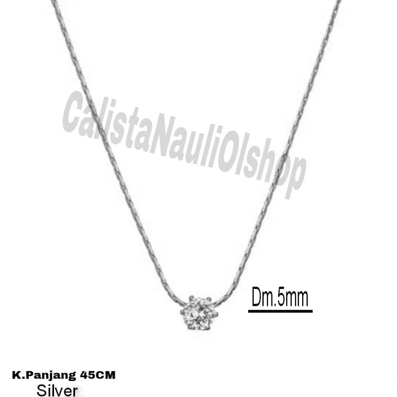 Kalung Titanium Nagita Permata Satu Fashion Korea Anti Karat Dan Anti Luntur