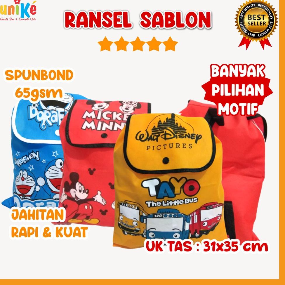 

F93 [MURAH] TAS SPUNBOND RANSEL Sablon Karakter Goodie Bag ulang tahun anak Goody Ultah GROSIR READY ㅆ