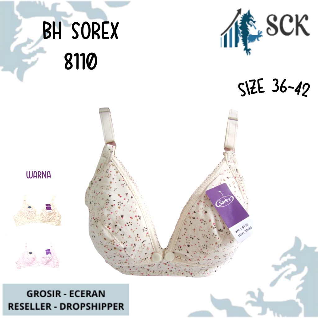 BH SOREX 8110 Menyusui Motif Bunga Tanpa Kawat Busa Tipis Soft Pakaian Dalam - sckmenwear GROSIR