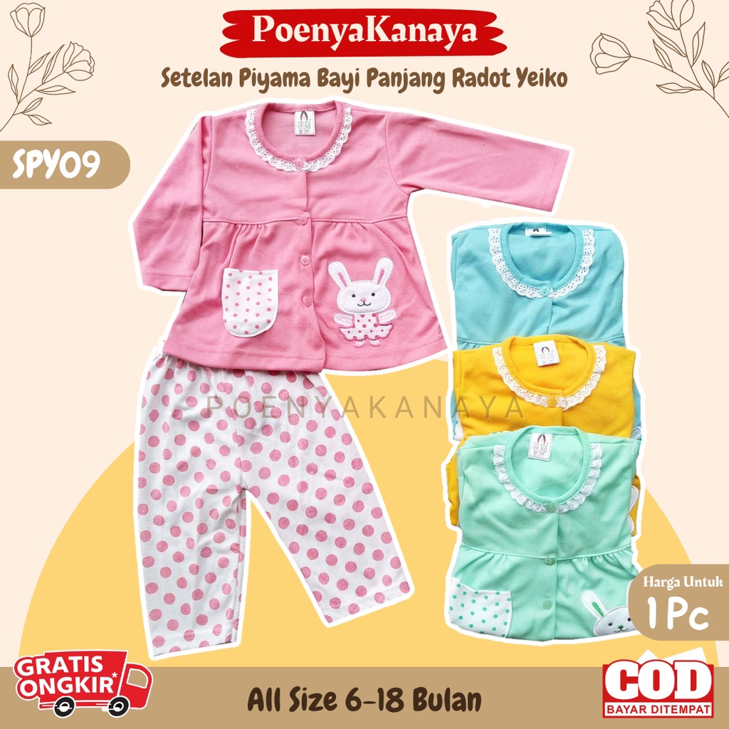 Setelan Baju Bayi Piyama Bayi Panjang Perempuan RADOT Yeiko 6-18 bulan SPY09