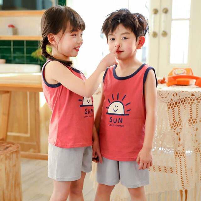 Cherry COD Setelan Baju Anak Laki Laki Tanpa Lengan Katun Import / Kaos Singlet Kaos Oblong Anak / STL06