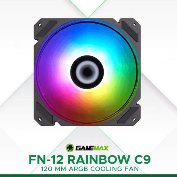 FAN CASE GAMEMAX FN-12 RAINBOW C9 120MM ARGB CPU COOLING FAN CASING