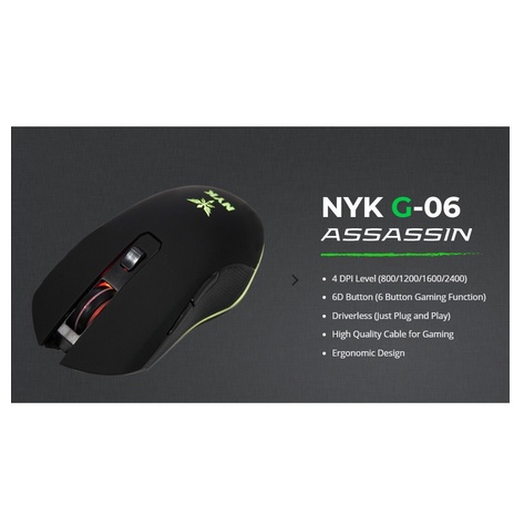 ITSTORE Mouse Gaming NYK ASSASSIN 1 G06 / NYK G-06 / NYK G 06