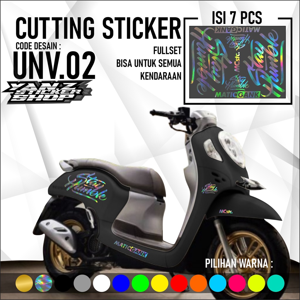 COD Cutting Sticker Stay Humble Satu Set - Aksesoris Stiker Striping Motor Honda Scoopy 2010-2022 Ne