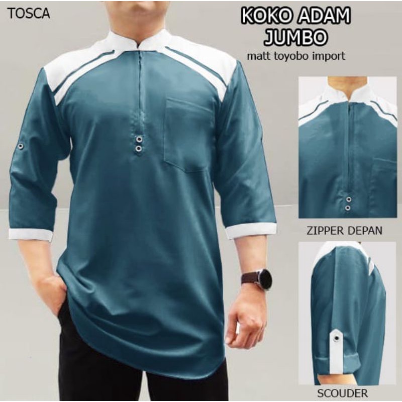 KOKO ADAM Jumbo pakaian Pria Terbaru Zipper depan Matt Toyobo B1-Love 60480-62317-64166-66188-68170-70171(S,M,L,XL,XXL,XXXL)