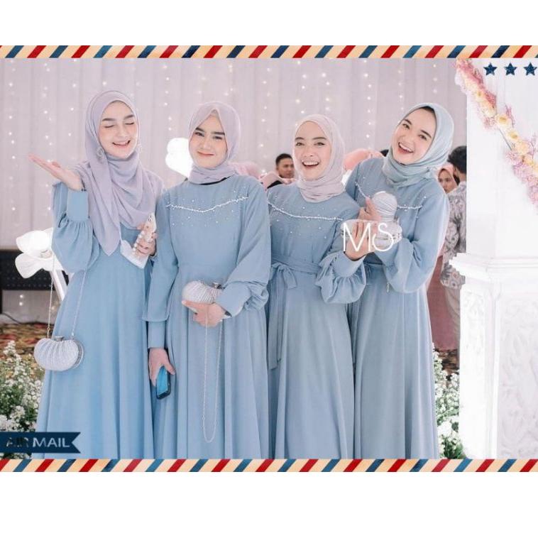 Hot Sale gaun pesta muslimah elegan mewah/pakaian wanita dress/dress top/ LUNARA dress (VEIX) /baju 