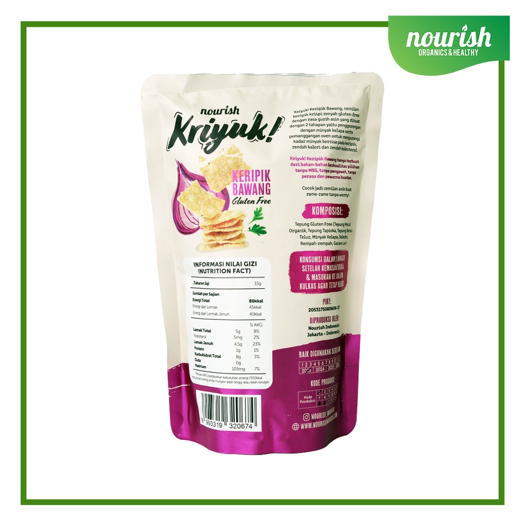 KRIYUK! Keripik Bawang Gluten Free Rendah Kolesterol, NO MSG 60gr