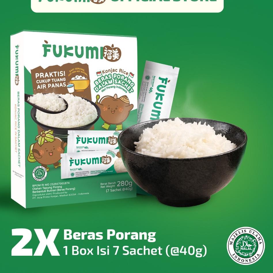 

Star 6.6 FUKUMI Beras Porang 2 Box Sachet - Shirataki/ Konjac Rice