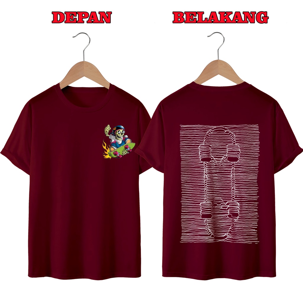 KAOS DISTRO UNISEX PRIA DAN WANITA TERBARU, KAOS JUMBO GARIS SKATEBOARD