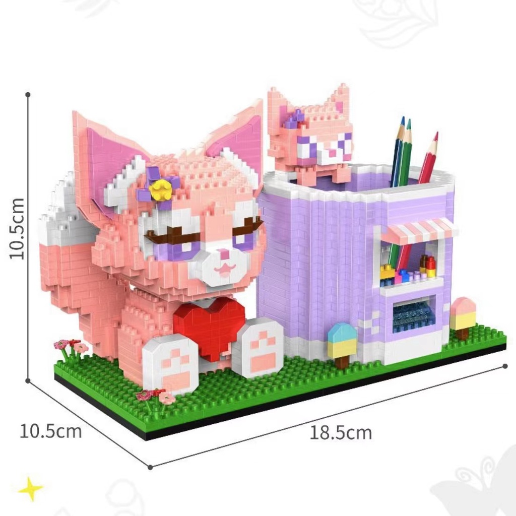 Pikachu Tempat Pulpen Kompatibel Dengan Blok Bangunan Lego Dewasa Laki-Laki Perempuan Seri Kartun Merakit Gambar Ornamen Ho