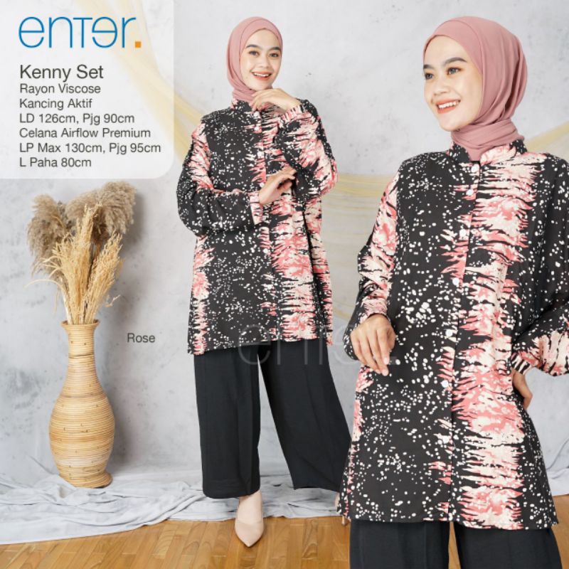 Oneset LD 135 XXXL Lolita Fatina Kenny Set Ori Enter Setcel Setelan Wanita Rayon Viscose One Set Paj
