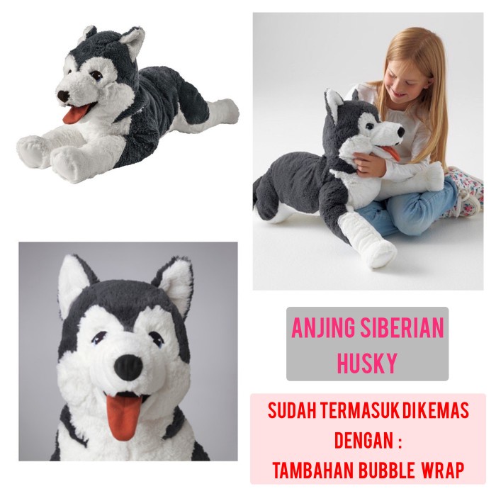 Produk Terbaru Ikea Livlig - Boneka Anjing Siberian Husky 57 Cm