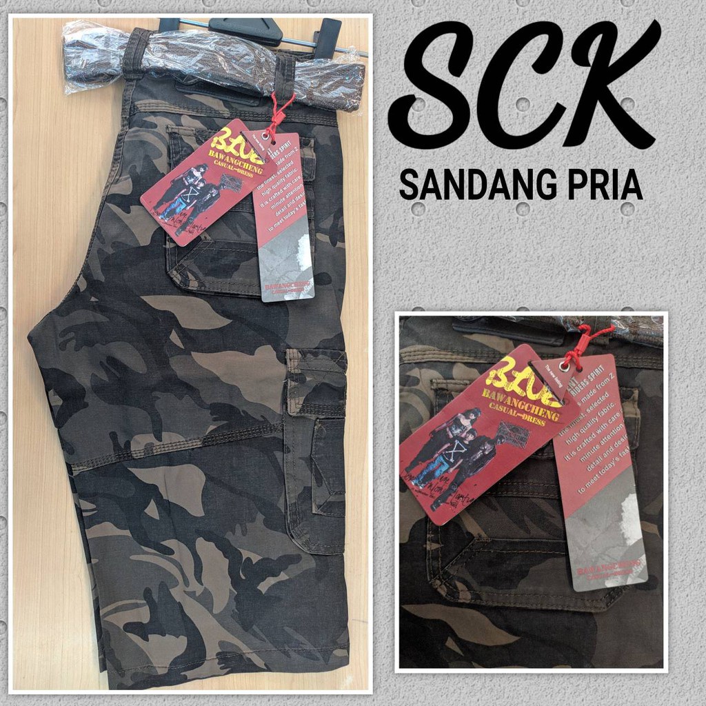 Celana Pendek Bawancheng Loreng Size 28-42 Halus / Bawahan Pria Motif Doreng - sckmenwear GROSIR