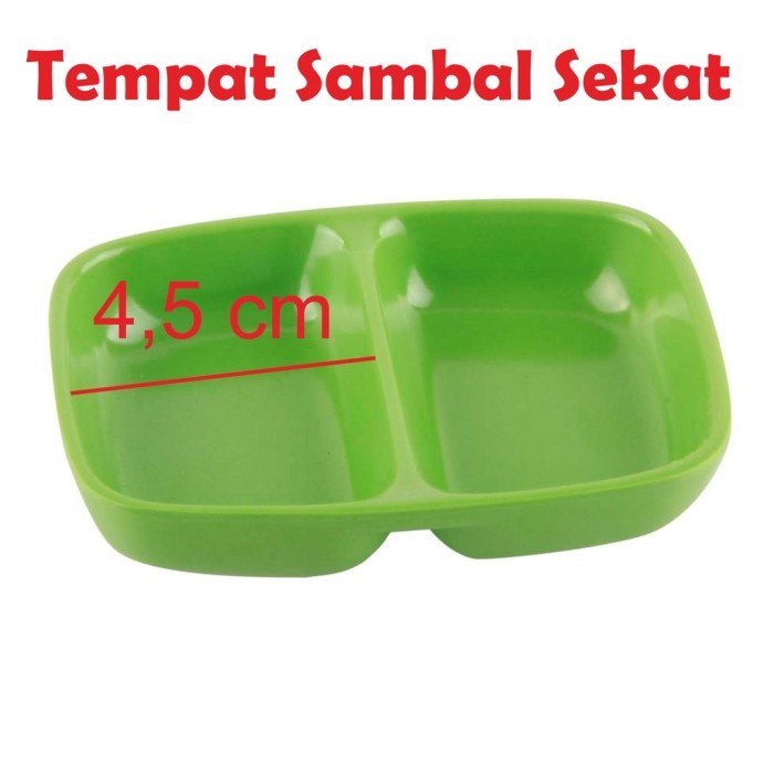 Piring Saus Sambal Sekat 2 Tempat Sambel Cabe Melamin Melamine