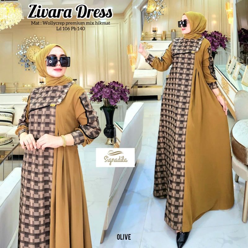 zivara dress warna olive