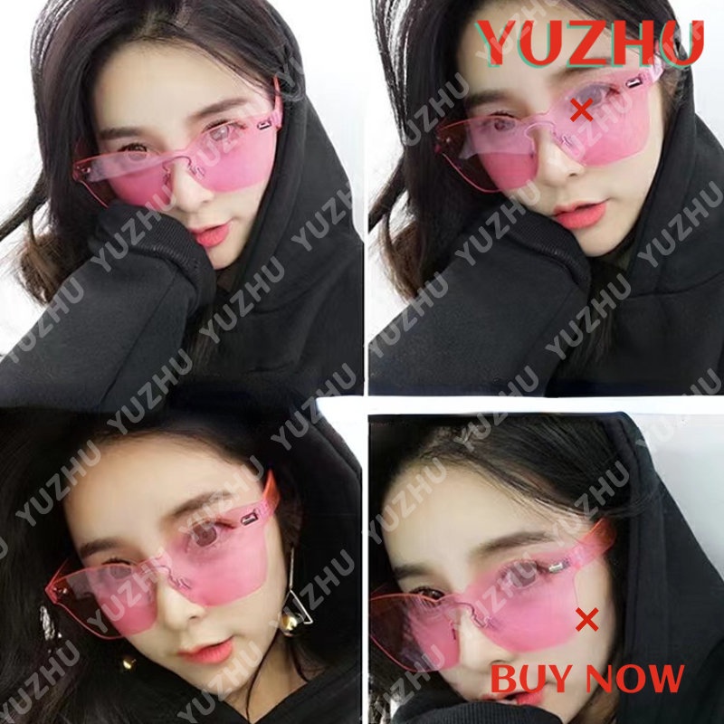 (YUZHU) Mode Baru PC Onepiece Kacamata Vintage Fashion Oversized Frame Transparan Ocean Piece Sunglasses