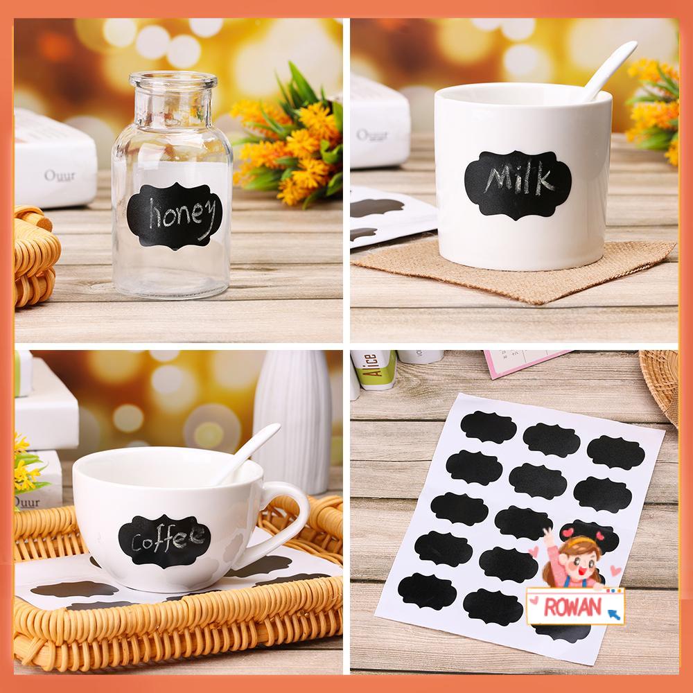 R-flower 15/30PCS Label Stiker DIY Dihapus Organizer Dapur Bumbu Toples Tag