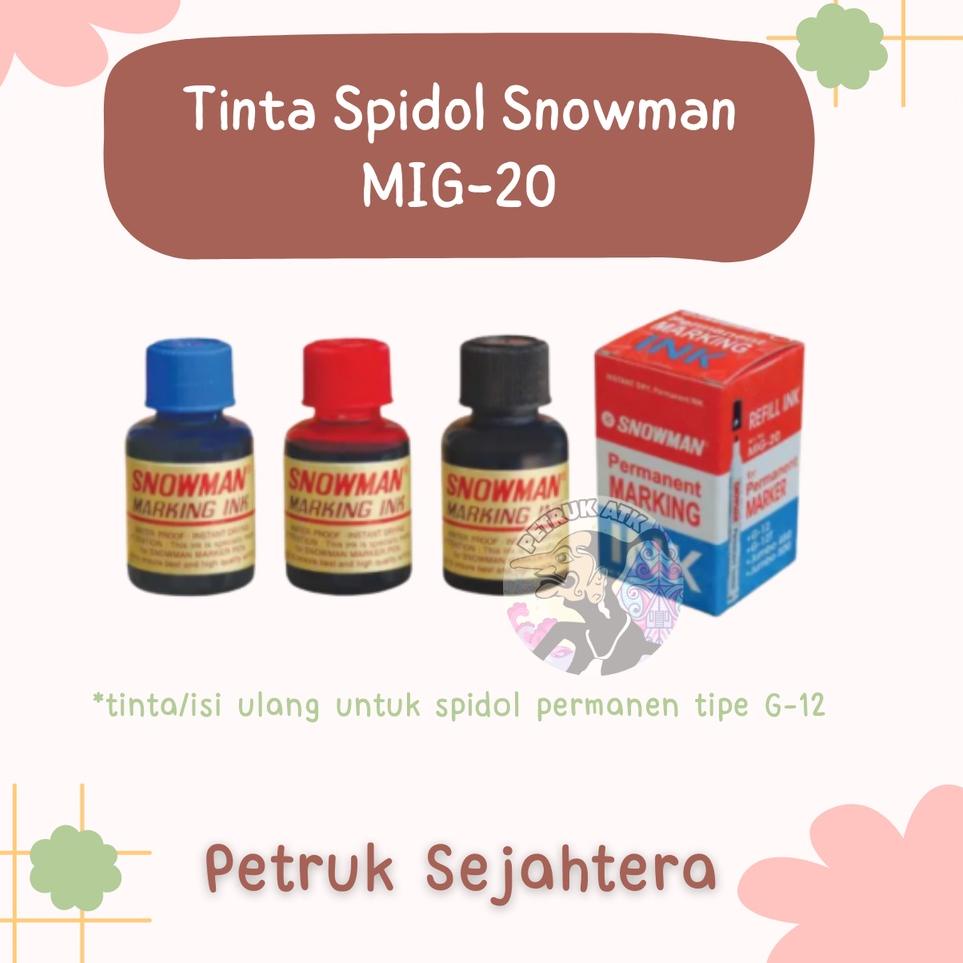 

V21 [PCS] REFILL TINTA ISI ULANG SPIDOL PERMANEN SNOWMAN MIG-20 / MIG20 HITAM / BIRU / MERAH* WOW BANGET サ
