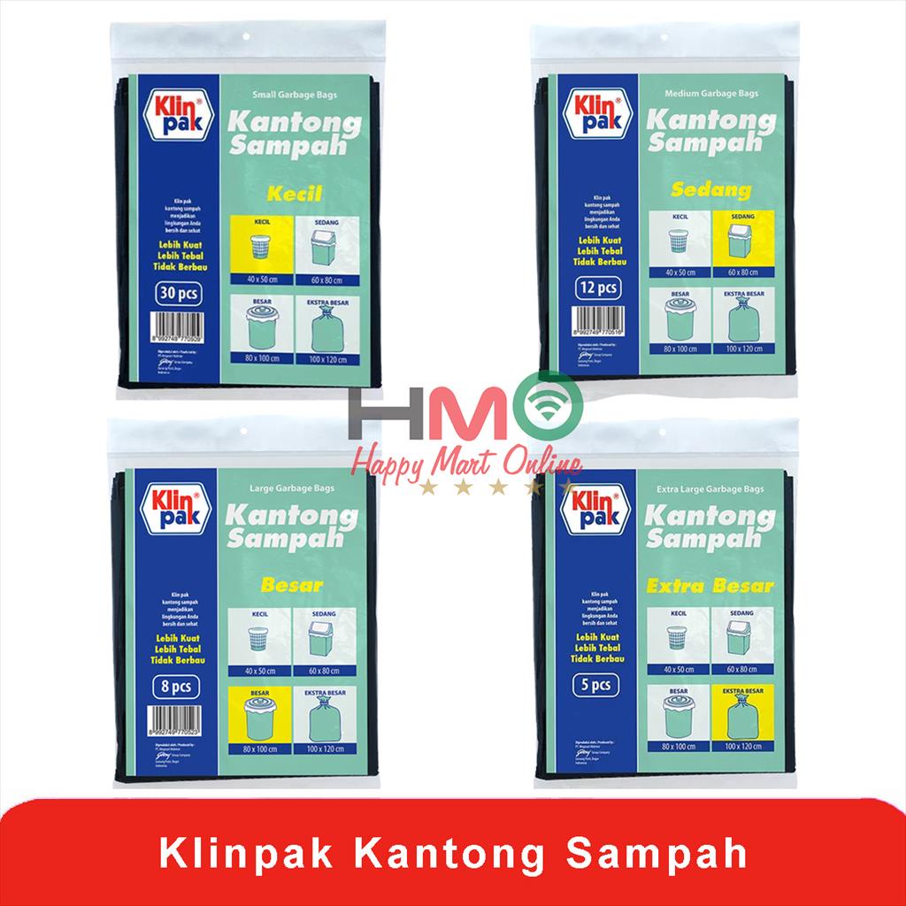 Klinpak Kantong Sampah Kresek Hitam Kecil Sedang Besar Extra