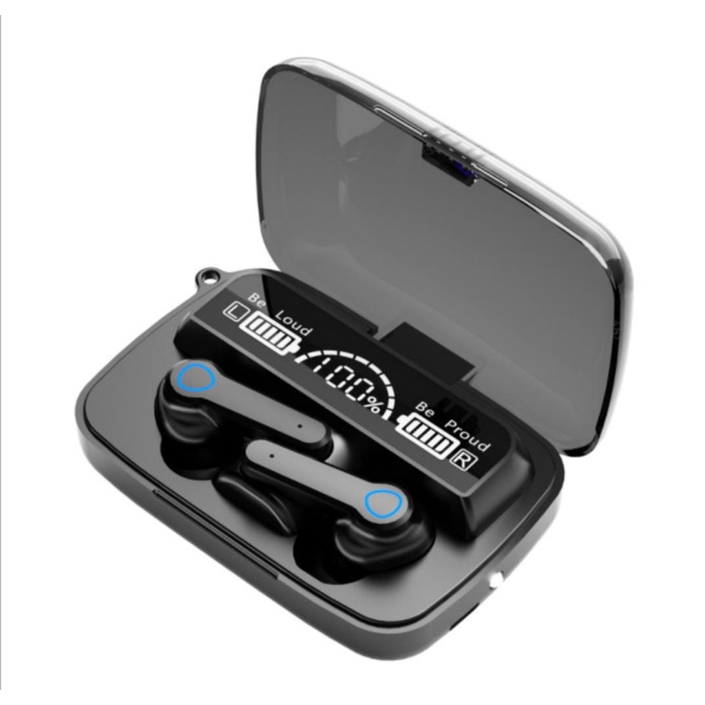 HEADSET BLUETOOTH WIRELESS TWS M19 EARPHONE V5.1 FLASHLIGHT + POWERBANK 3500 MAH