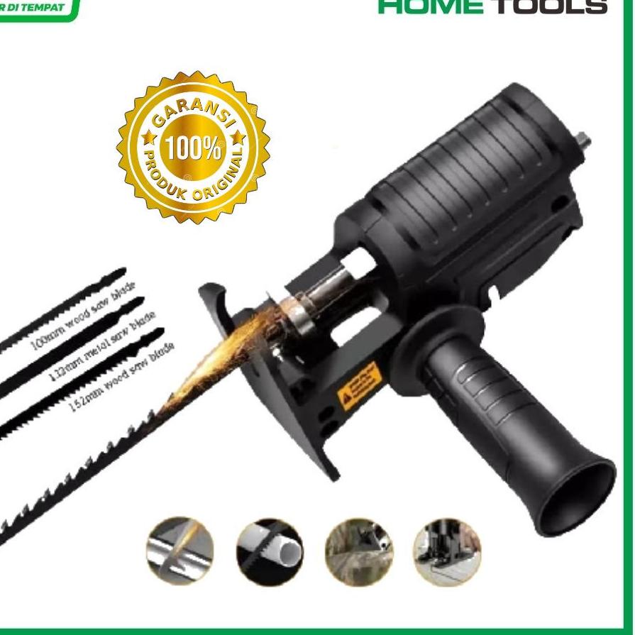 ➸ Adapter reciprocating jigsaw adapter bor ke gergaji tambahan jig saw mesin bor tangan Gergaji Kone