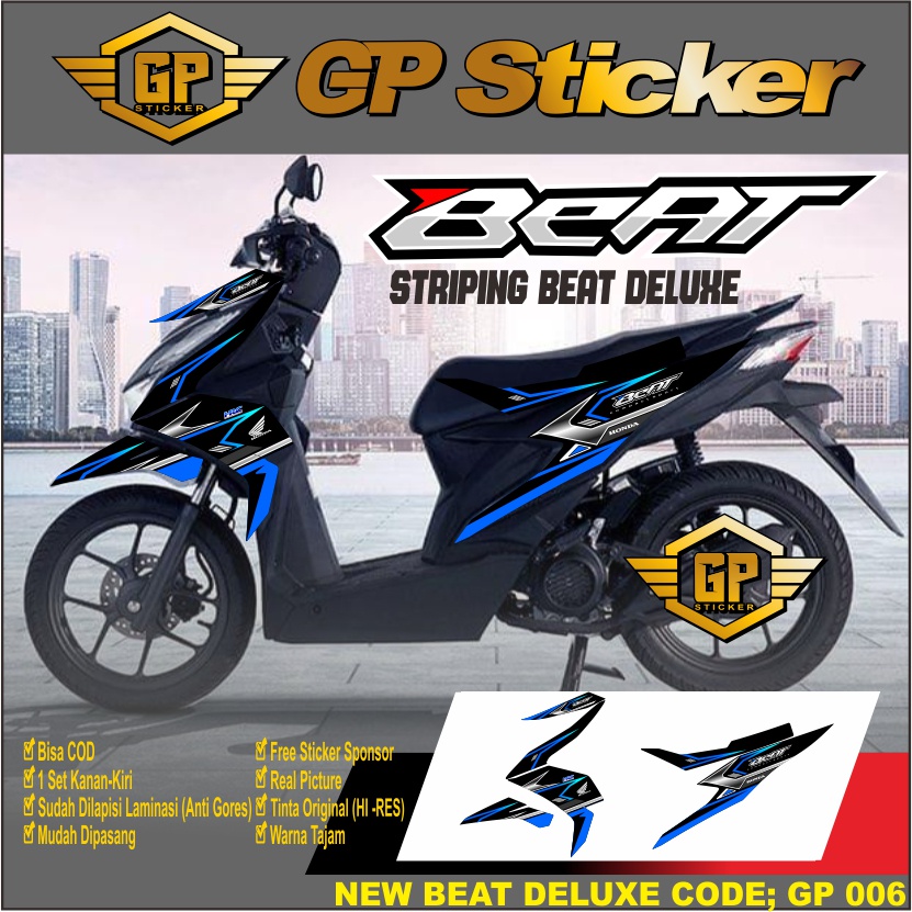 Stiker Striping Variasi New Beat Deluxe Semi Sticker Variasi Beat New Deluxe / Beat DELUXE GP 006