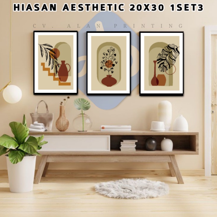 HIASAN AESTHETIC 1SET3 PLUS BINGKAI HIASAN DINDING ABSTRAK KODE ACS ads