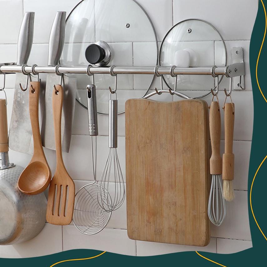 ✩ Rak Dapur Gantungan Spatula Panci Peralatan Dapur Stainless Steel Anti Karat Premium ❄