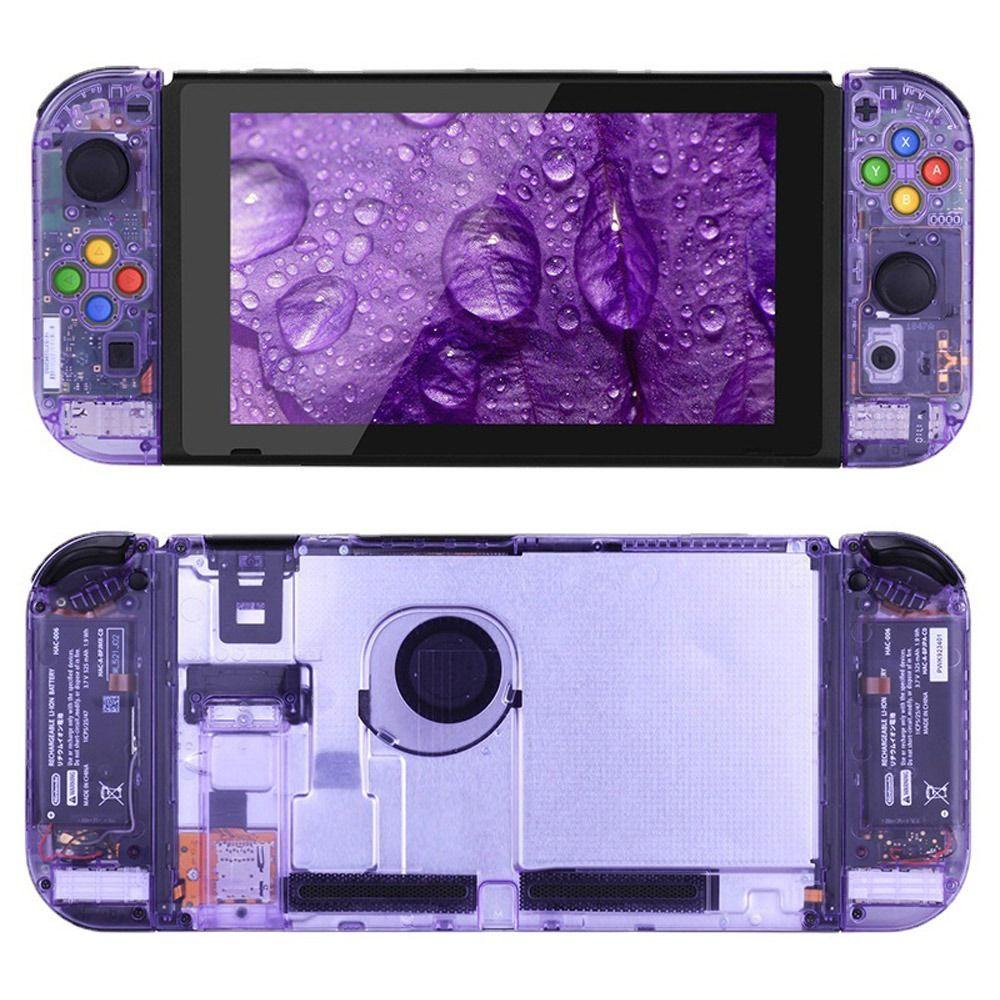 POPULAR Casing Konsol Game Populer Transparan DIY Bagian Pengganti Plat Belakang Untuk Joycon Casing Pelindung Untuk Nintendo Switch