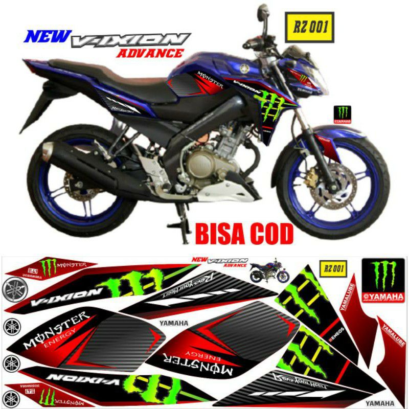 (BISA COD) striping Vixion advance Movistar biru stiker Vixion lis variasi Vixion new old nvl nva
