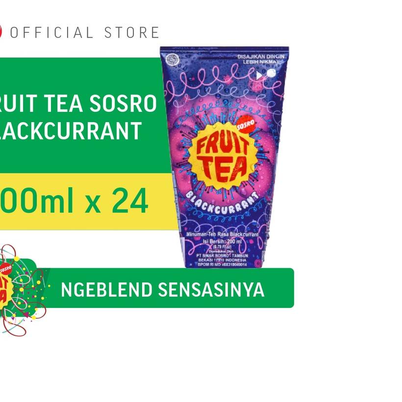 

✭ Fruit Tea Sosro BlackCurrant Genggam 200 ml isi 24 pcs ★