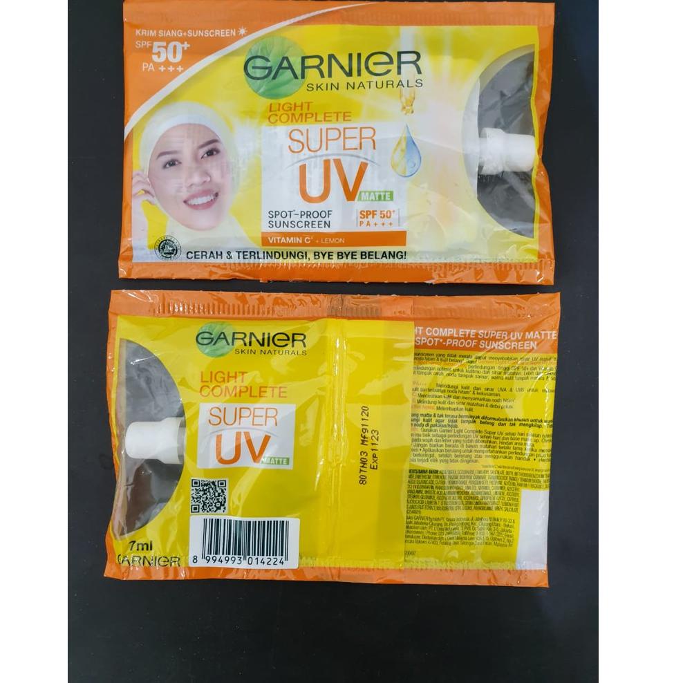 L38 Garnier Super UV spot proof Sunscreen SPF 50/PA+++ Sachet 7ml TERPOPULER ㅪ