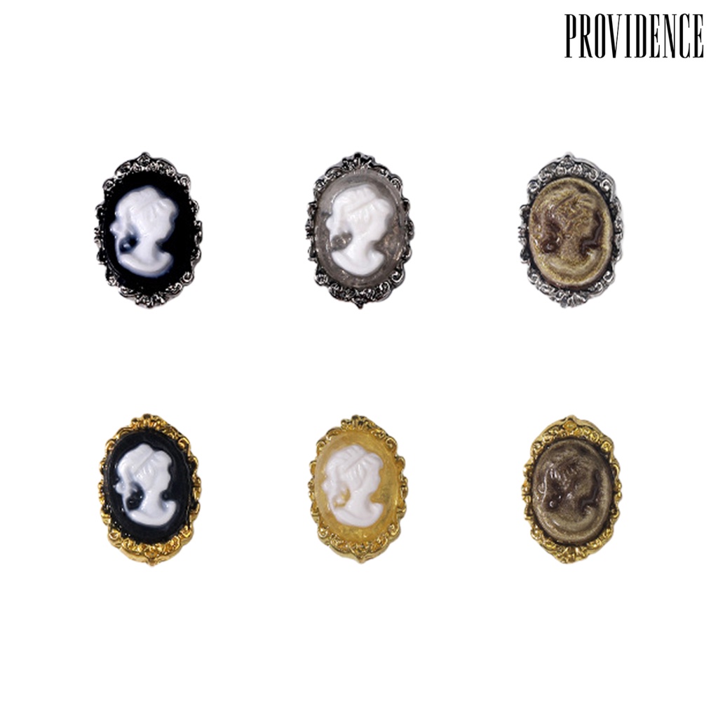 Providence 10Pcs Pesona Kuku Tiga Dimensi Gloss Gaya Baroque DIY Alloy Vintage Kecantikan Kepala Kuku Seni Ornamen Manicurist Supply