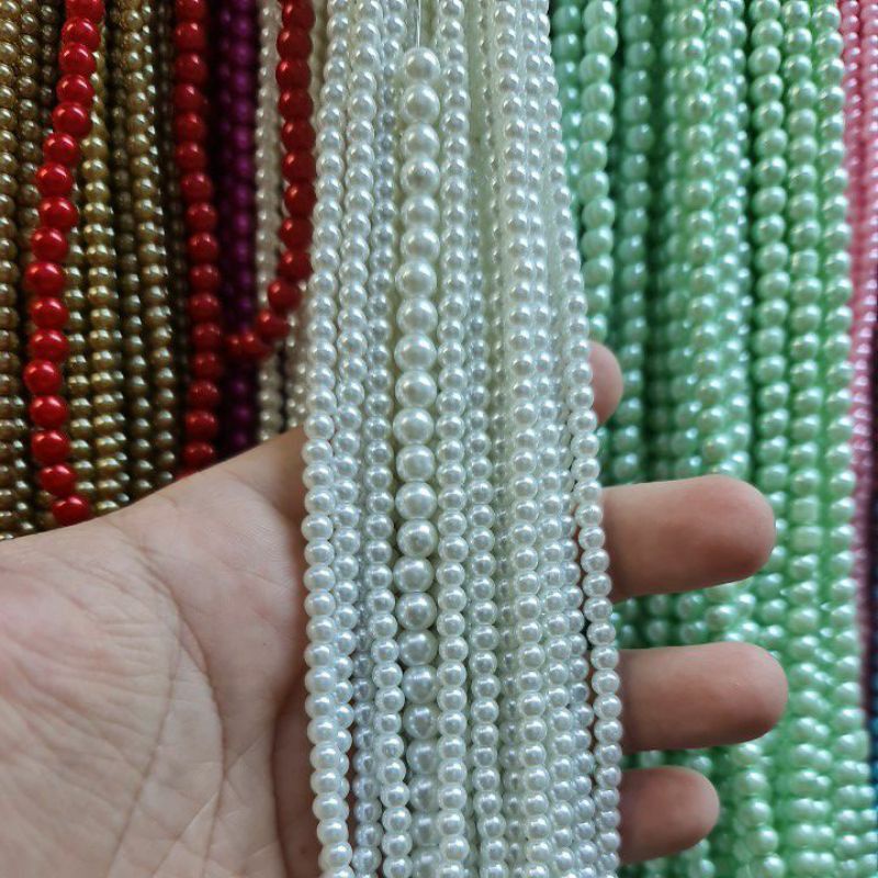 MUTIARA SINTETIS MUTSIN 6MM MOTE BERAT PER 1 RENTANG