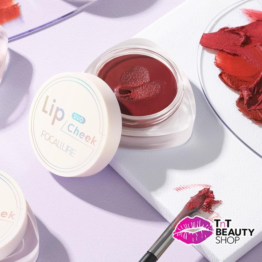 ❈ FOCALLURE Creamy Lip & Cheek Duo | Dual-use Lip Mud Lip clay & Velvet-hazy Matte Blush On - Makeup
