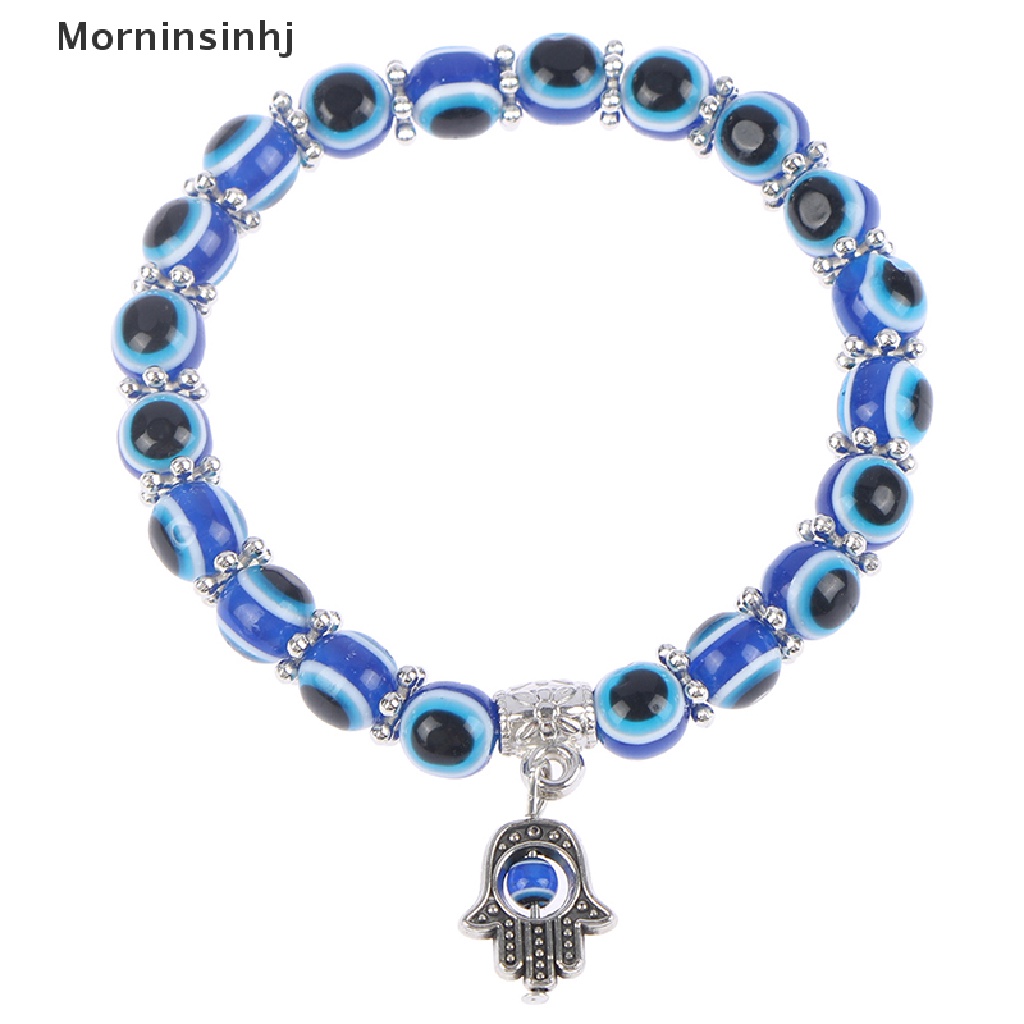 Mornin 2021 Charm Blue Evil Eye Keberuntungan Gelang Kaca Manik Bangle Wanita Pria Perhiasan Hadiah id