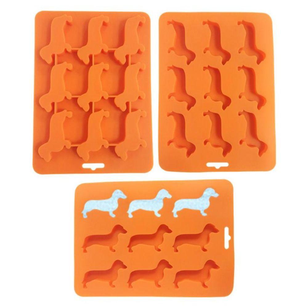 Rebuy Ice Cube Tray 3D Rumah Kreatif Silikon Dachshund Shaped Cake Mold