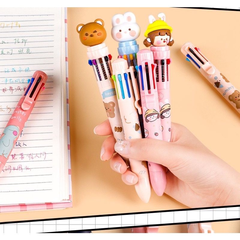 

PULPEN BOLPOINT 10WARNA PREMIUM WITH BOX PEN MINI AESTHETIC