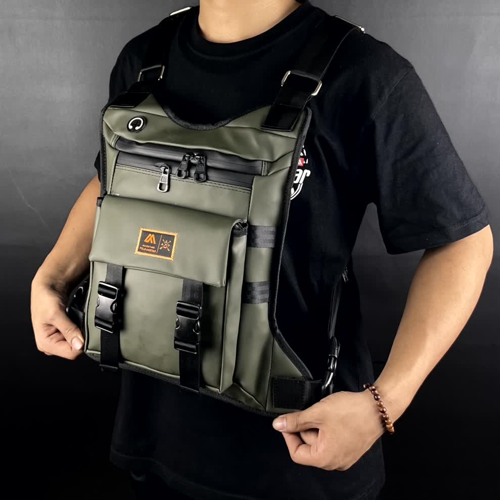 Tas Pria Simpel Tas Dada Tactical Ring Bag Outdoor Rompi Tas Selempang Dada Anti Air POLO AMSTAR