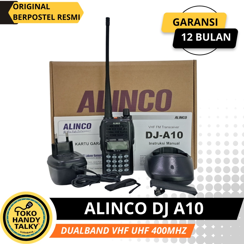 HANDY TALKY ALINCO DJ-A10 / DJ-W10 VHF 136-174MHZ NEW ORIGINAL GARANSI RESMI POSTEL