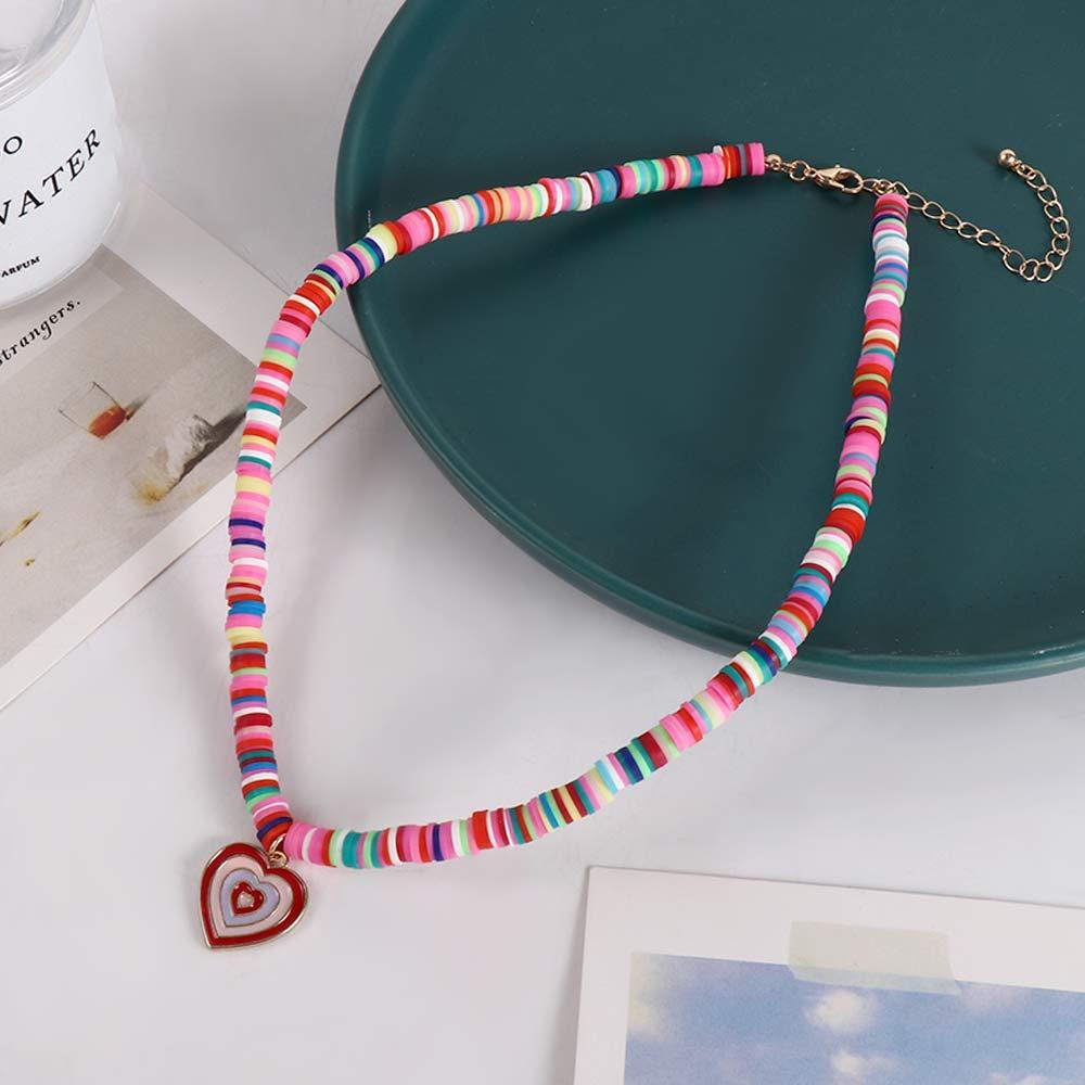 Needway Kalung Tanah Liat Warna-Warni Minoritas Retro Gadis Hadiah Sweater Rantai Paduan Sederhana Kalung Korea