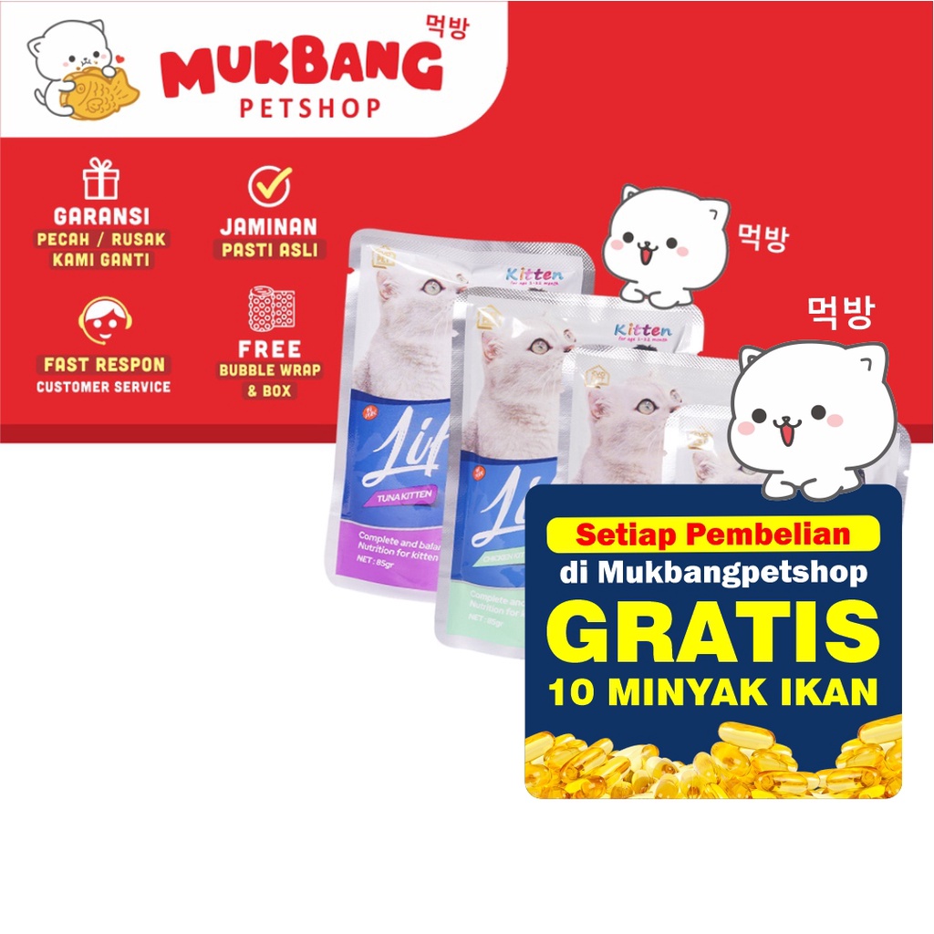 Life Cat Pouch 85 gram Makanan Basah Kucing Wet Food Kitten Makanan Kucing Basah Kemasan Pouch Life Cat Kitten Adult Life Cat Pouch Kitten Makanan Kucing Basah Kitten Life Cat Wet Food Makanan Kucing Kitten Wet Food Life Cat